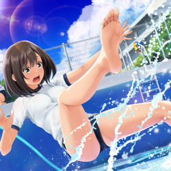 This is a pixiv picture whose title is プール掃除担当ブルマー部.