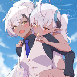 This is a pixiv picture whose title is ハイネ&スモモ.