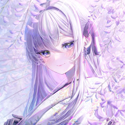 This is a pixiv picture whose title is 藤の帳.