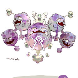 This is a pixiv picture whose title is マタドガスを伝説化（ポケモン）.