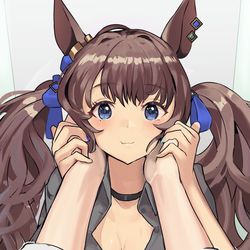 This is a pixiv picture whose title is ほっぺむぎゅ  「なにしてんの…」.