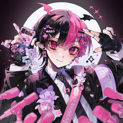 This is a pixiv picture whose title is 🖤.
