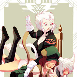 This is a pixiv picture whose title is Double OTK Spanking.