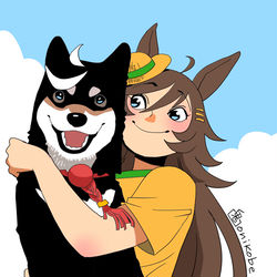 This is a pixiv picture whose title is 黒柴エース.