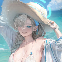 This is a pixiv picture whose title is 水着アスナ.