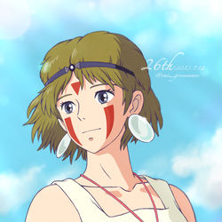 This is a pixiv picture whose title is もののけ姫26周年おめでとう！.