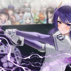 This is a pixiv picture whose title is 雷電ホームラン.