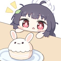 This is a pixiv picture whose title is 誕生日ケーキとミユ.