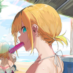 This is a pixiv picture whose title is ＿見た？.