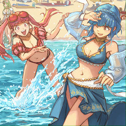This is a pixiv picture whose title is Playing at The Beach.