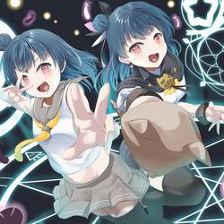 This is a pixiv picture whose title is 善子＆ヨハネ.