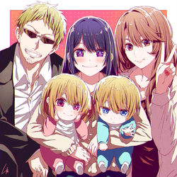 This is a pixiv picture whose title is 『家族』.
