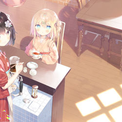 This is a pixiv picture whose title is おんなのこのまゆ２巻カバーイラスト.