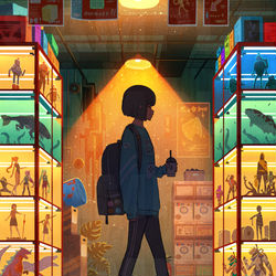 This is a pixiv picture whose title is 『中野ブロードウェイ怪談』　表紙イラスト.