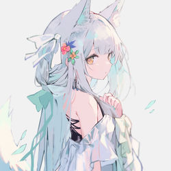 This is a pixiv picture whose title is きつねっこ.