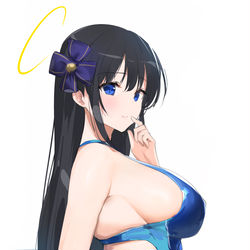 This is a pixiv picture whose title is 浜辺のお姉さん.