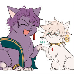 This is a pixiv picture whose title is わし様といっしょ(猫).