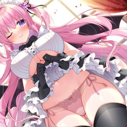 This is a pixiv picture whose title is 【仕事告知】【淫語×誘い受けマゾ】ドMなサキュバスメイドちゃんは.