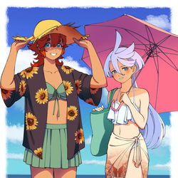 This is a pixiv picture whose title is ☀⛱.
