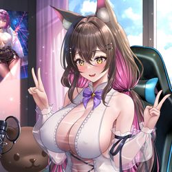 This is a pixiv picture whose title is いえーい、ぴすぴす❤.