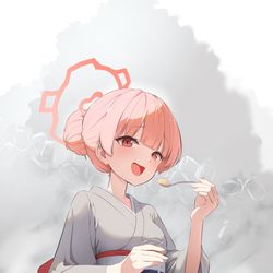 This is a pixiv picture whose title is ノドカがプリンを2…2万個食べちゃってた…。.