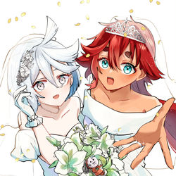 This is a pixiv picture whose title is スレミオ結婚式.