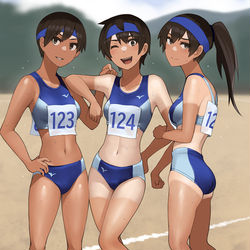 This is a pixiv picture whose title is こんがり日焼け陸上部.