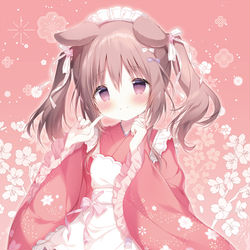 This is a pixiv picture whose title is 和メイドまろんちゃん.