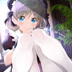 This is a pixiv picture whose title is skeb🐼可可「朝デスよ♪ご主人サマ💙」.