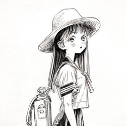 This is a pixiv picture whose title is 暑い日の明日小路.