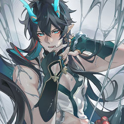 This is a pixiv picture whose title is 身为龙尊竟被区区一点粘液引出本性.