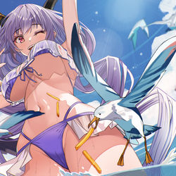 This is a pixiv picture whose title is 夏天！泳装！和整点薯条.