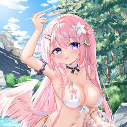This is a pixiv picture whose title is エルフ村からもらった水着.