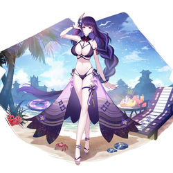 This is a pixiv picture whose title is 水着 雷電将軍.
