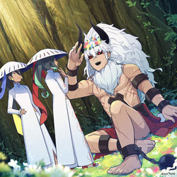 This is a pixiv picture whose title is 花畑の休息風景.