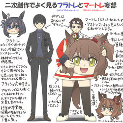 This is a pixiv picture whose title is 二次創作でよく見るフラトレとマートレ妄想.