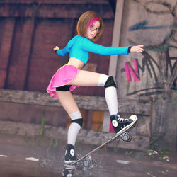 This is a pixiv picture whose title is Kylie skateboard 2.