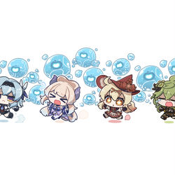This is a pixiv picture whose title is サマータイム・ヒロインズ.