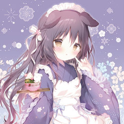 This is a pixiv picture whose title is 和メイドくろいいぬ.