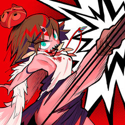 This is a pixiv picture whose title is もののけキック.