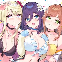 This is a pixiv picture whose title is 水着後輩ちゃんズ.