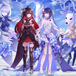 This is a pixiv picture whose title is 双希贴贴.
