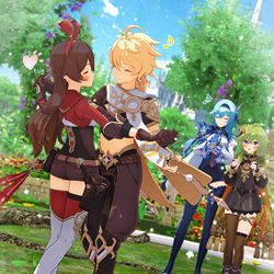 This is a pixiv picture whose title is 【原神MMD】アンバーさん、空さん その他諸々.