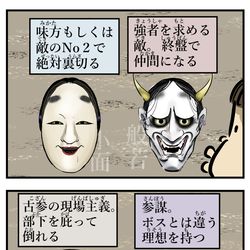 This is a pixiv picture whose title is 印象だけでキャラ付けする能面。.