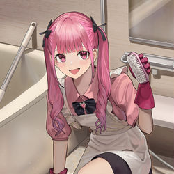 This is a pixiv picture whose title is 見た目地雷系の家庭的な幼馴染.
