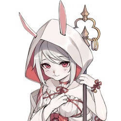 This is a pixiv picture whose title is ウサギの巫女.