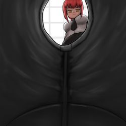 This is a pixiv picture whose title is マキマさんの靴中で支配されたい.