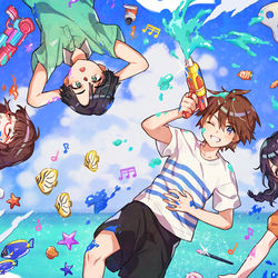 This is a pixiv picture whose title is 夏の色と音.