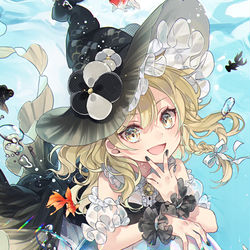 This is a pixiv picture whose title is 魔理沙×金魚.