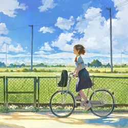 This is a pixiv picture whose title is 夏を追う.